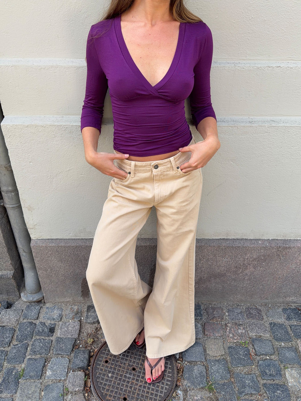 Penny bluse med trekvartærmer - Lilla