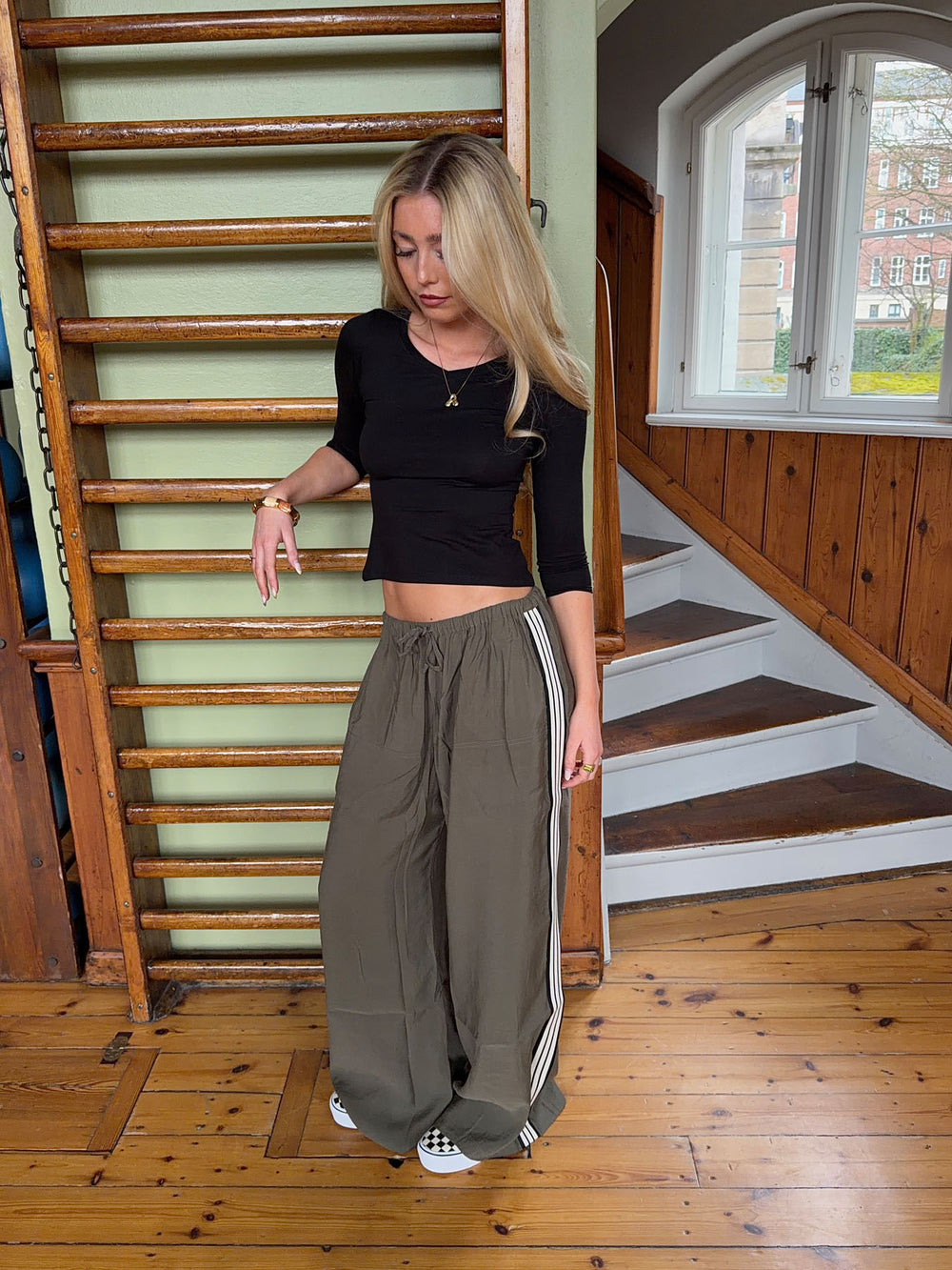 Tessy bluse med trekvartærmer - Sort