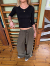 Tessy bluse med trekvartærmer - Sort