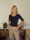 Theana bluse med trekvartærmer - Navy