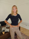 Theana bluse med trekvartærmer - Navy