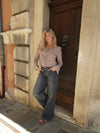 Capucine bluse med zebra print - Brun