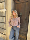 Capucine bluse med zebra print - Brun