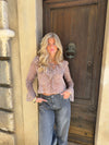 Capucine bluse med zebra print - Brun