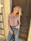 Capucine bluse med zebra print - Brun