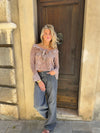 Capucine bluse med zebra print - Brun