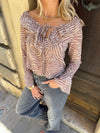 Capucine bluse med zebra print - Brun
