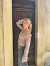 Capucine bluse med zebra print - Brun