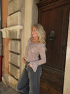 Capucine bluse med zebra print - Brun