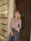 Capucine bluse med zebra print - Brun