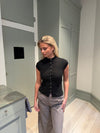 Leonie bluse med knapper - Sort