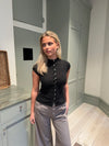 Leonie bluse med knapper - Sort