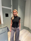 Leonie bluse med knapper - Sort