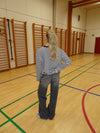 "Sporty" langærmet bluse med striber - Sort/hvid/gul