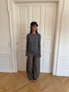 Suzy bluse med striber - Sort/grå