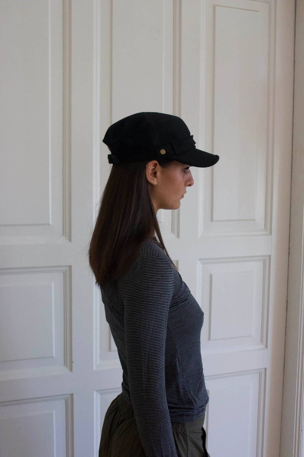 Suzy bluse med striber - Sort/grå