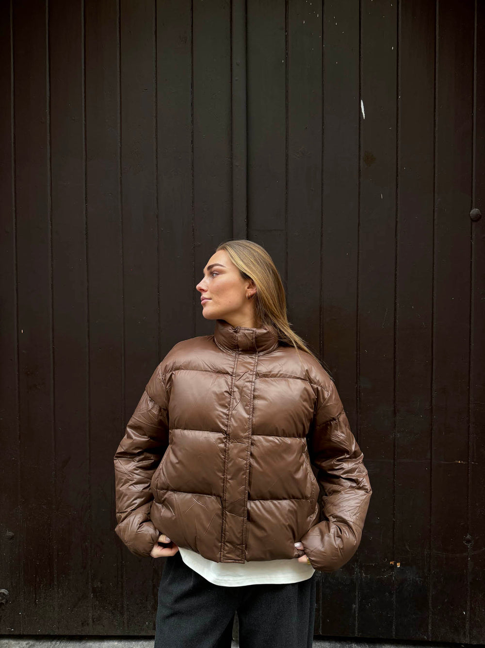 Elin pufferjakke - Brun