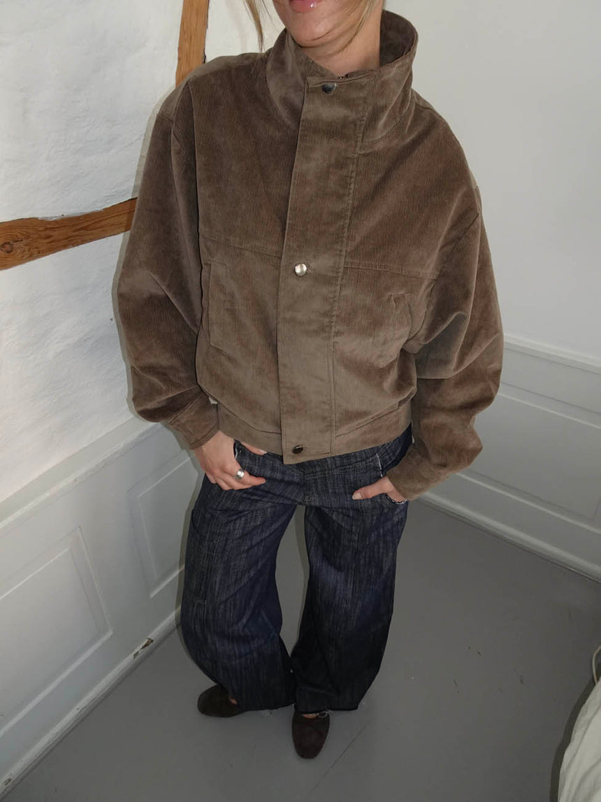 Bruno bomber jakke i fløjl - Brun