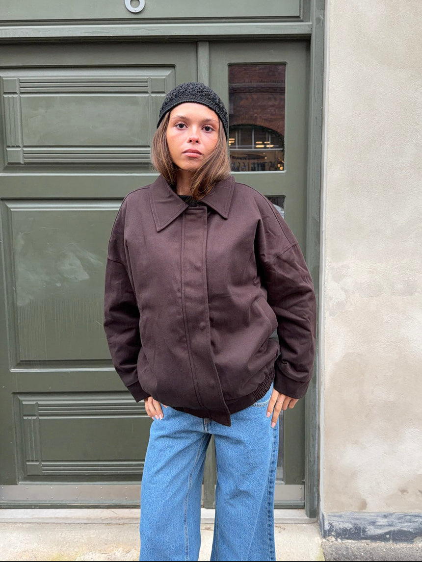 Kimma bomberjakke i ruskind - Brun