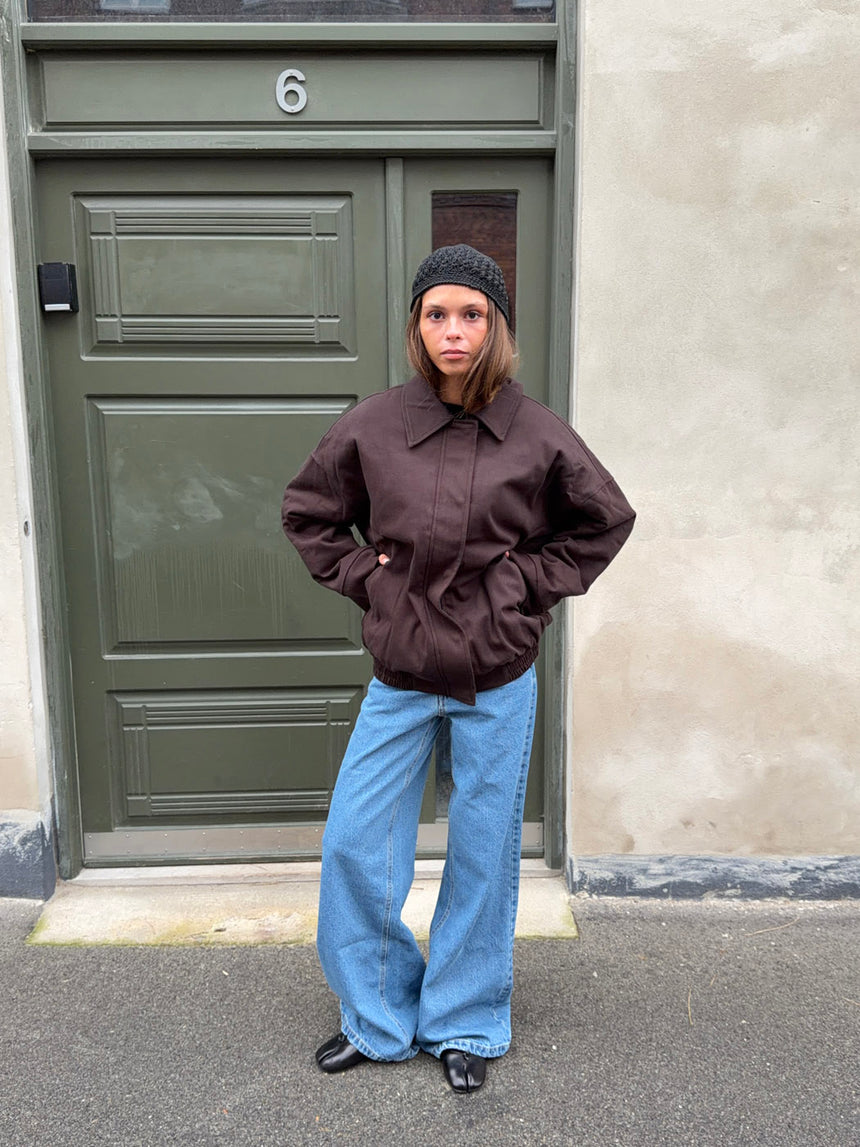 Kimma bomberjakke i ruskind - Brun