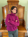 Idun striktrøje med turtleneck - Lilla