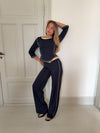 Orlena bukser - Navy/gul
