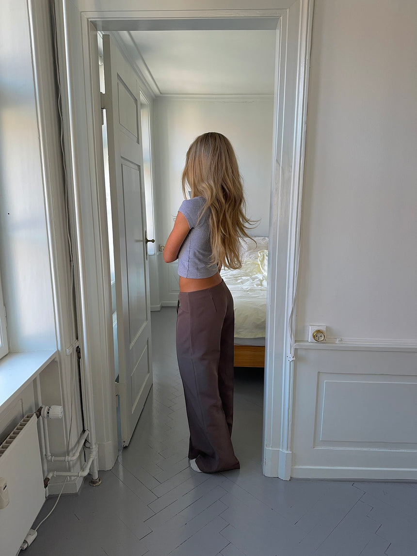 Nula suit bukser med bindebælte - Taupe