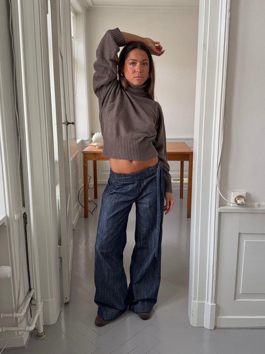 Karol bukser med bælte - Mørkeblå