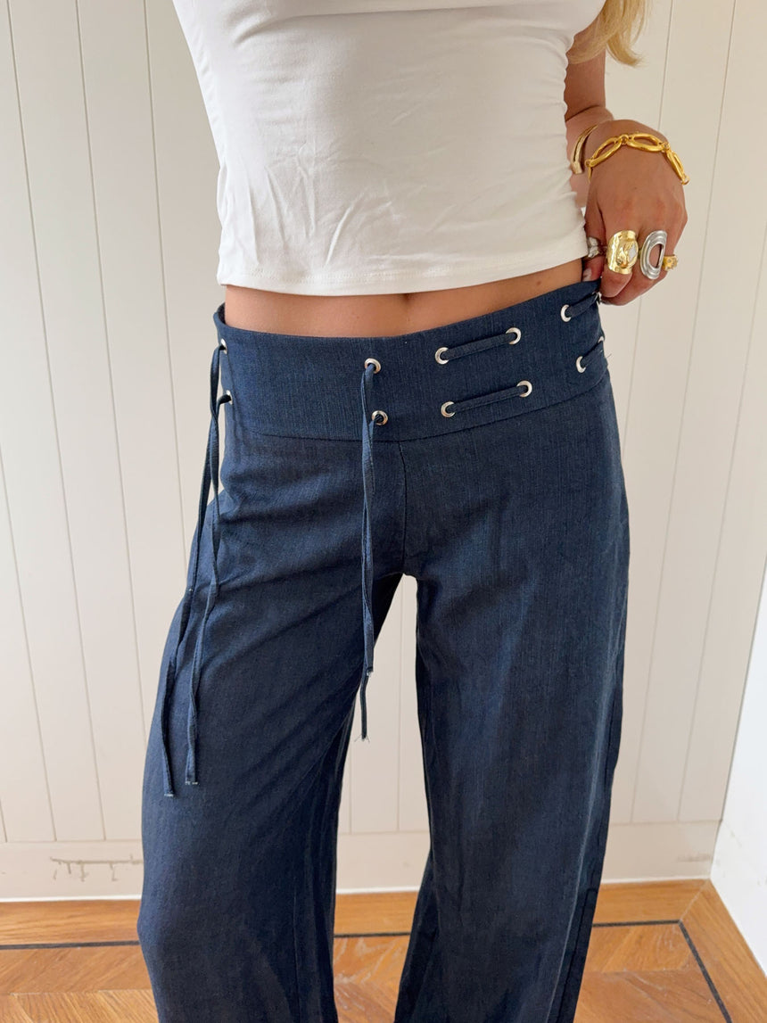 Scandivv bukser med bindebånd - Navy