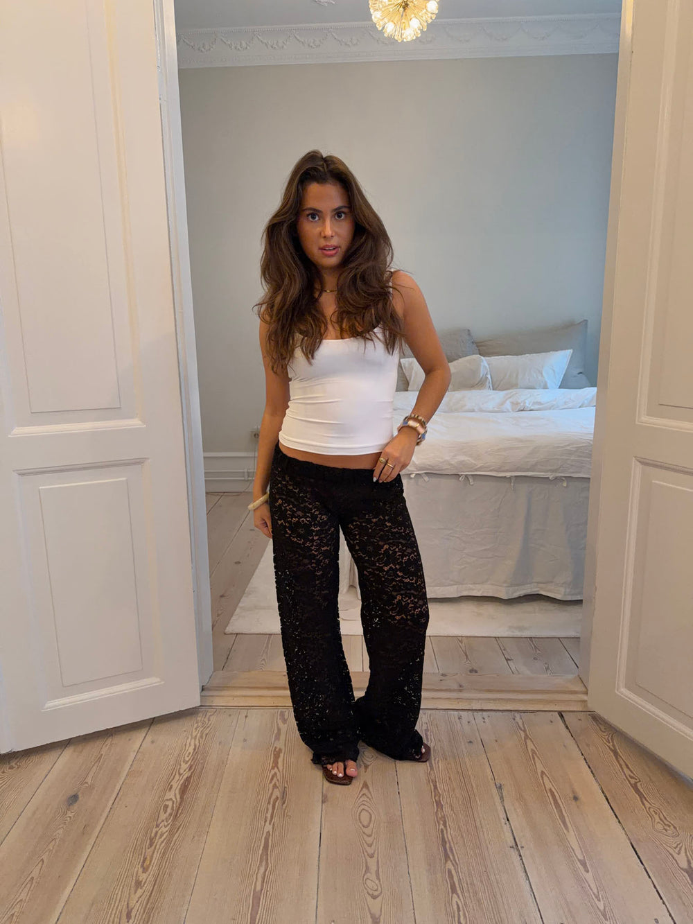 Lolinna bukser med blonder - Sort