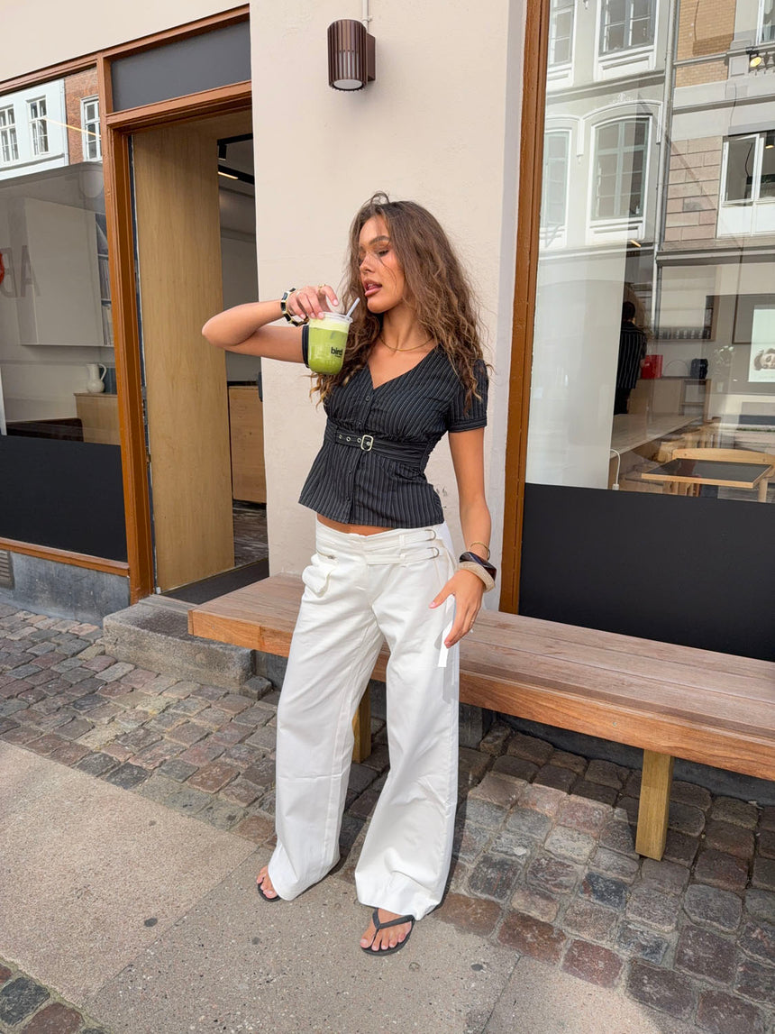 Sussa bukser med detaljer - Hvid
