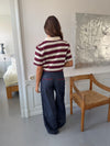 Astrid jeans med detaljer - Navy/rød