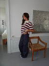 Astrid jeans med detaljer - Navy/rød