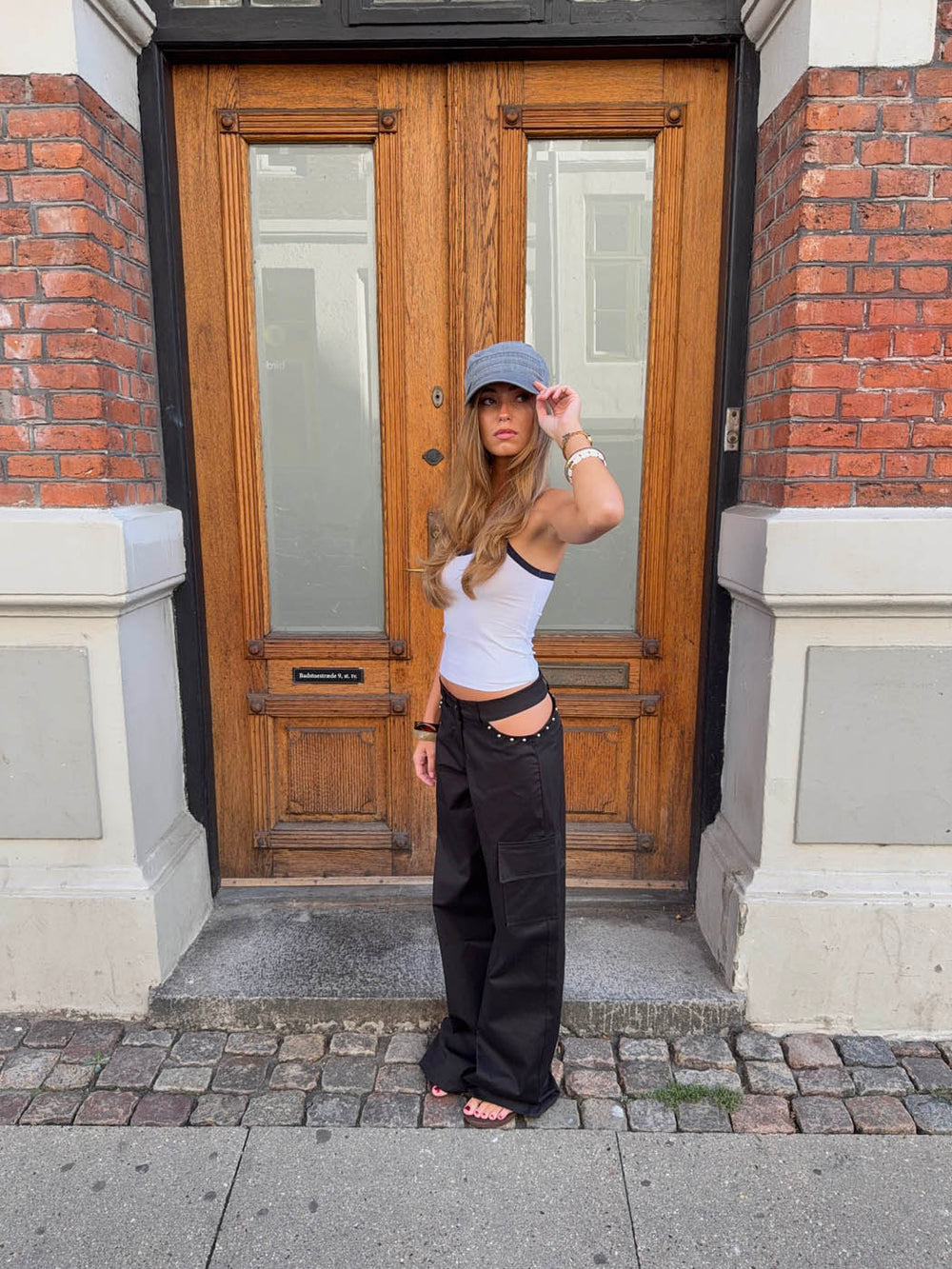 Brunina bukser med detaljer - Sort