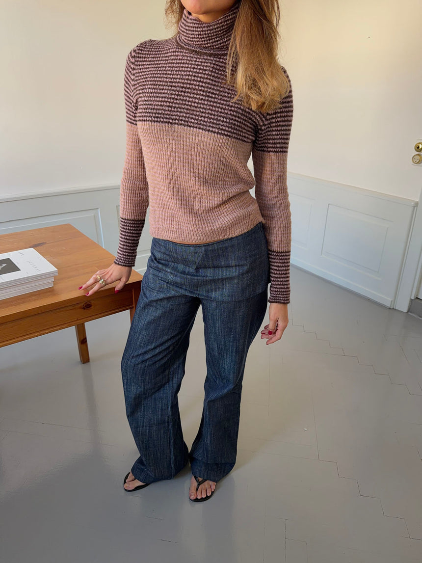 Petra bukser med fold - Blå