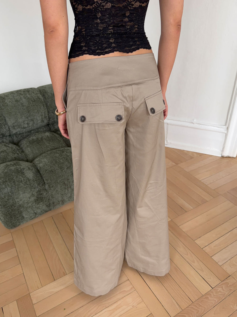 Maxim bukser med knapper - Beige
