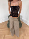 Maxim bukser med knapper - Beige