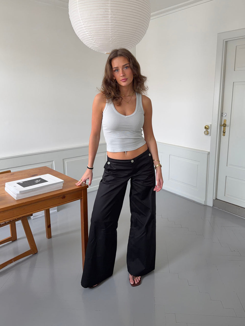 Maxim bukser med knapper - Sort