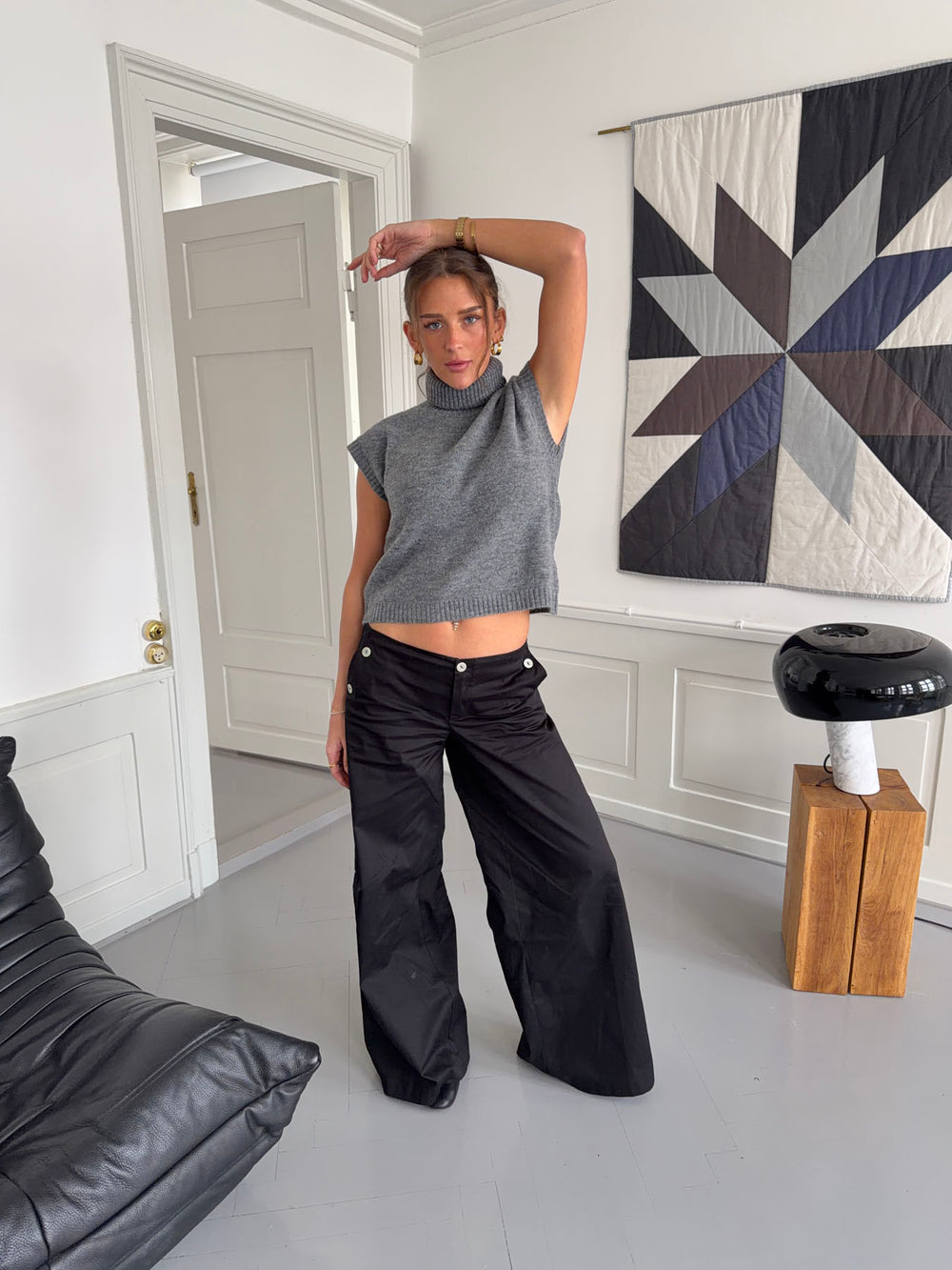 Maxim bukser med knapper - Sort