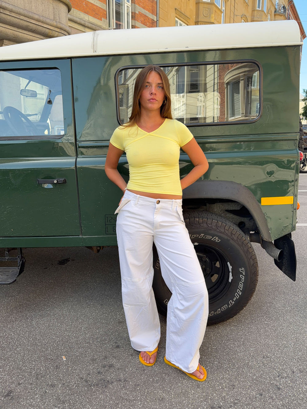 Salina bukser med lommedetalje - Hvid