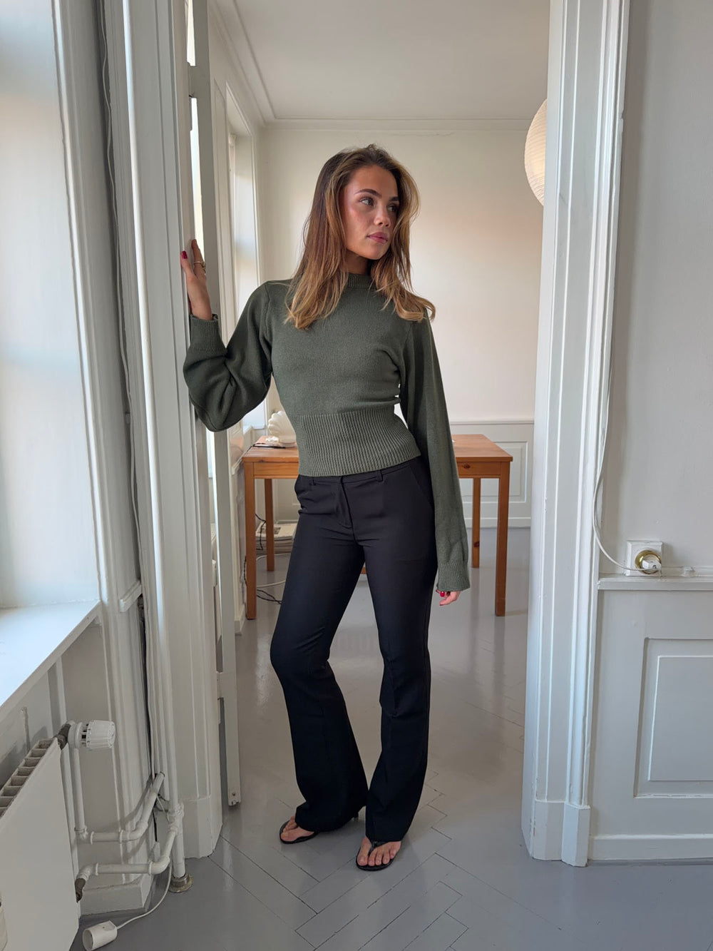 Flare bukser med lommer - Sort