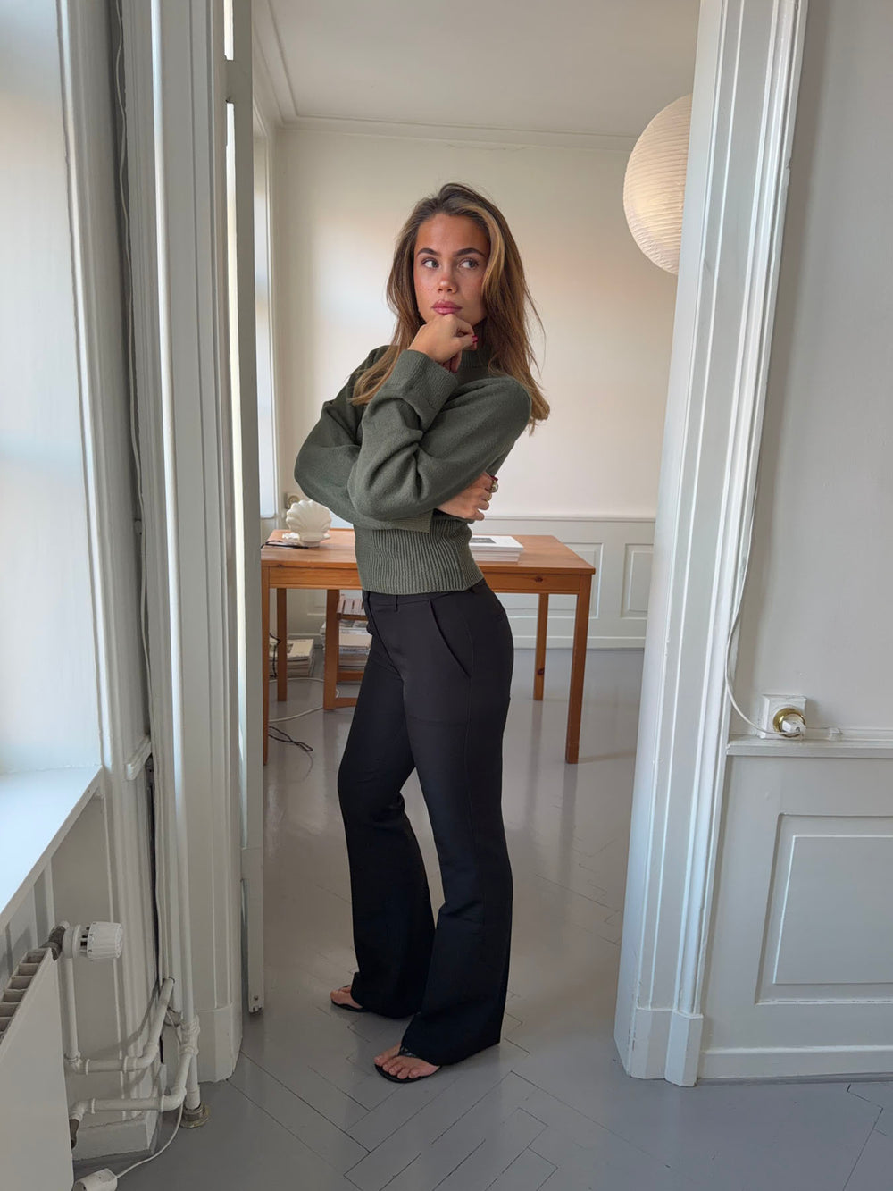 Flare bukser med lommer - Sort