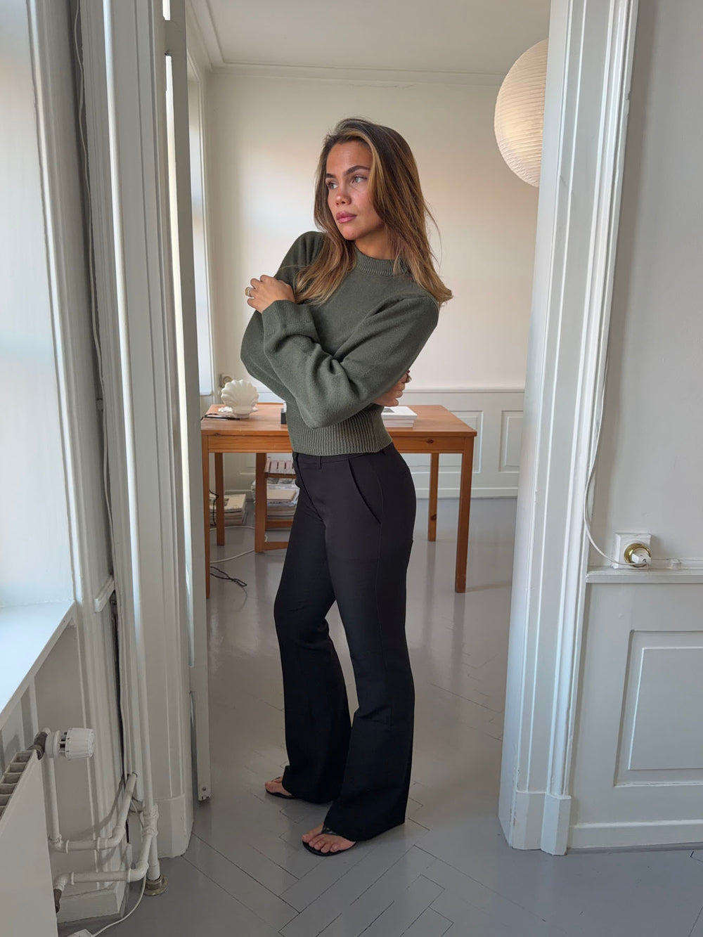 Flare bukser med lommer - Sort