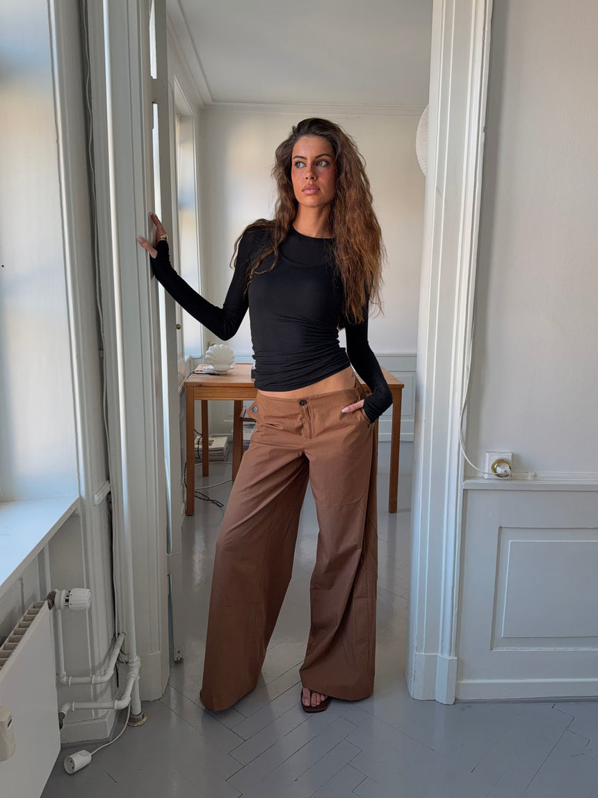 Maluna bukser med nålestriber - Rust