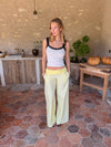 Suza bukser med ribbet talje - Gul