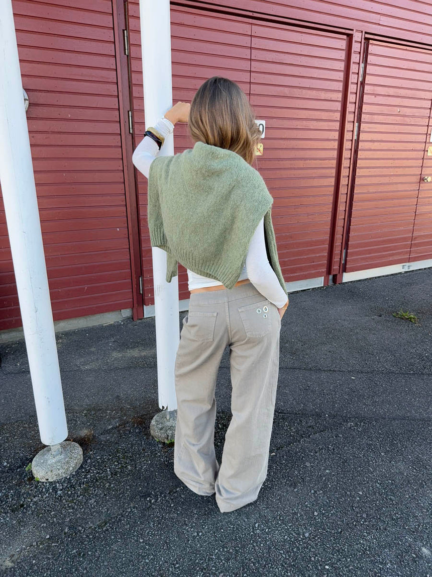 Tanija jeans med ring detaljer - Beige