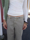 Tanija jeans med ring detaljer - Beige