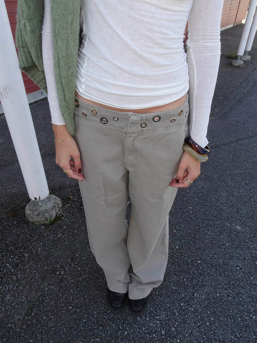 Tanija jeans med ring detaljer - Beige