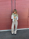 Tanija jeans med ring detaljer - Beige