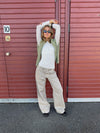 Tanija jeans med ring detaljer - Beige